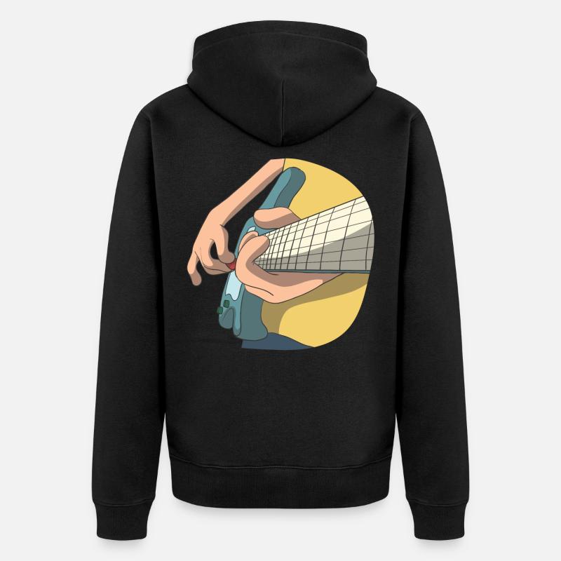 Gitarre E-Gitarre Geschenk - Unisex Premium Bio Zip Hoodie - Schwarz