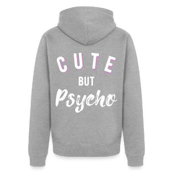 Cadeau mignon de style de vie mais psychopathe - Veste à capuche bio Premium Unisexe - gris chiné - Dos - Nico (187cm)