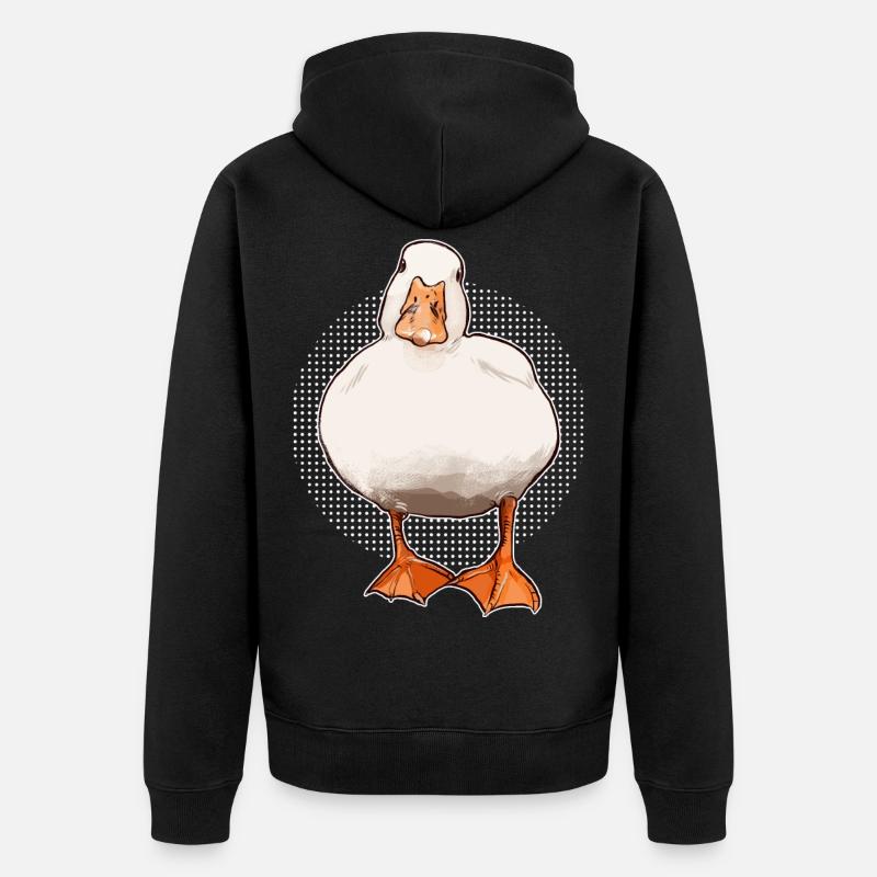 süße Gans - Unisex Premium Bio Zip Hoodie - Schwarz