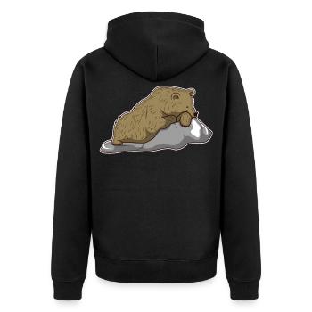 Cadeau de la jungle du parc animalier zoo animal ours brun - Veste à capuche bio Premium Unisexe - noir - Dos - Nico (187cm)