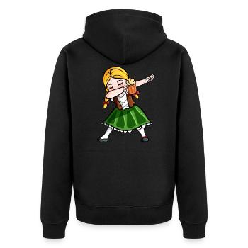 Dabbing Funny - Unisex Premium Organic Zip Hoodie - black - Back - Nico (187cm)