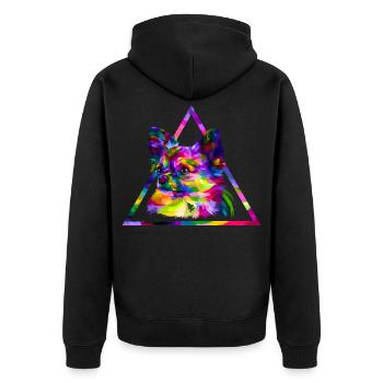 Chihuahua - Unisex Premium Bio Zip Hoodie - Schwarz - Hinten - Nico (187cm)