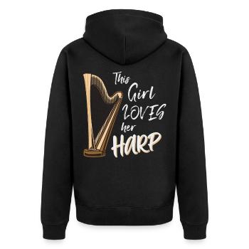 Harpiste Harpe Harpe - Veste à capuche bio Premium Unisexe - noir - Dos - Nico (187cm)