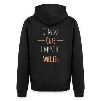 Schwedisch Schweden Schwede Baby Spruch Geschenk - Unisex Premium Bio Zip Hoodie - Schwarz - Hinten - Nico (187cm)