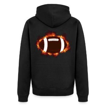 Rugby Football Mannschaft Team Fan Geschenkidee - Unisex Premium Bio Zip Hoodie - Schwarz - Hinten - Nico (187cm)