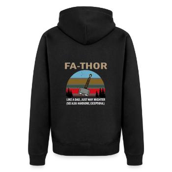Father's Day Daddy Daddy Daddy Dad Fathor Thor - Unisex Premium Organic Zip Hoodie - black - Back - Nico (187cm)