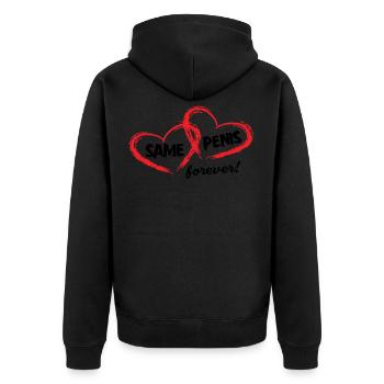 Same penis Forever forever the same penis - Unisex Premium Organic Zip Hoodie - black - Back - Nico (187cm)