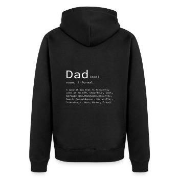 Father's Day Daddy Daddy Daddy Daddy Dad - Unisex Premium Organic Zip Hoodie - black - Back - Nico (187cm)