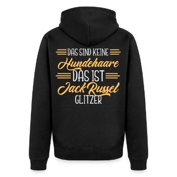 Jack Russel Terrier - Unisex Premium Bio Zip Hoodie - Schwarz - Hinten - Nico (187cm)