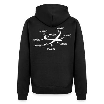 Cadeau de mouche planeur magique - Veste à capuche bio Premium Unisexe - noir - Dos - Nico (187cm)