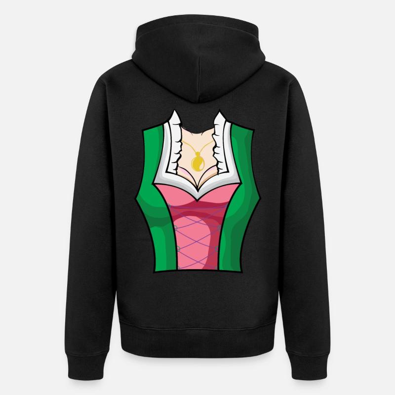 Dirndl traditionnel avec seins - Veste à capuche bio Premium Unisexe - noir