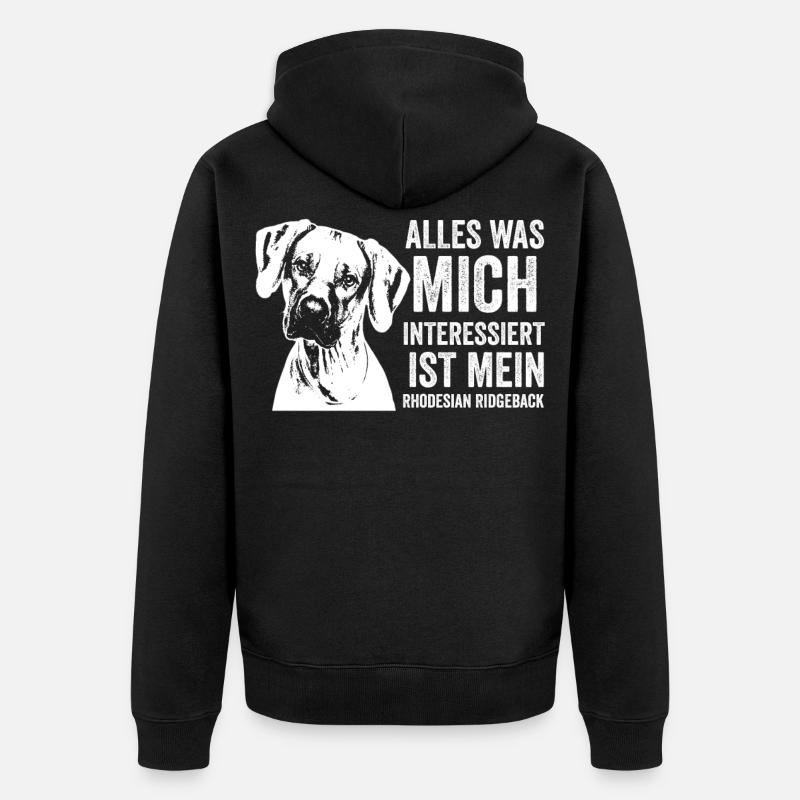 Rhodesian Ridgeback Hunderasse - Unisex Premium Bio Zip Hoodie - Schwarz