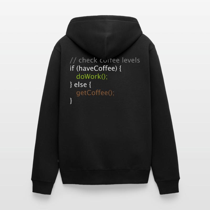 Computer Science Nerd Geek Programmer Coffee Work Unisex Premium Organic Zip Hoodie