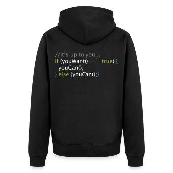 Computer Science Nerd Geek Programmer Code - Unisex Premium Organic Zip Hoodie - black - Back - Nico (187cm)