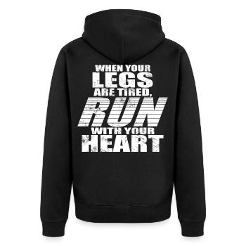Courez avec votre coeur Courir T-shirt - Veste à capuche bio Premium Unisexe - noir - Dos - Nico (187cm)