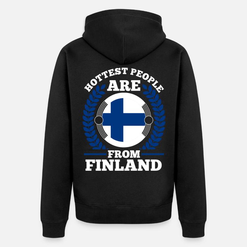 Finland Dire drôle - Veste à capuche bio Premium Unisexe - noir