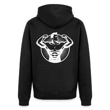 Wold hommes forts - Veste à capuche bio Premium Unisexe - noir - Dos - Nico (187cm)