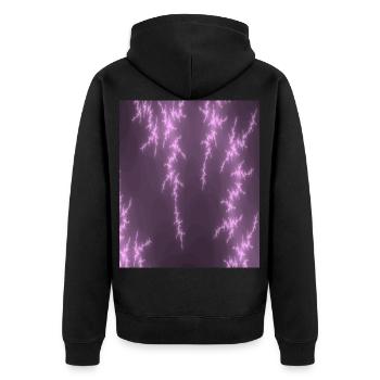 Fractal flashes - Unisex Premium Organic Zip Hoodie - black - Back - Nico (187cm)