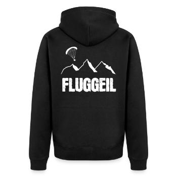 Flying - Unisex Premium Organic Zip Hoodie - black - Back - Nico (187cm)