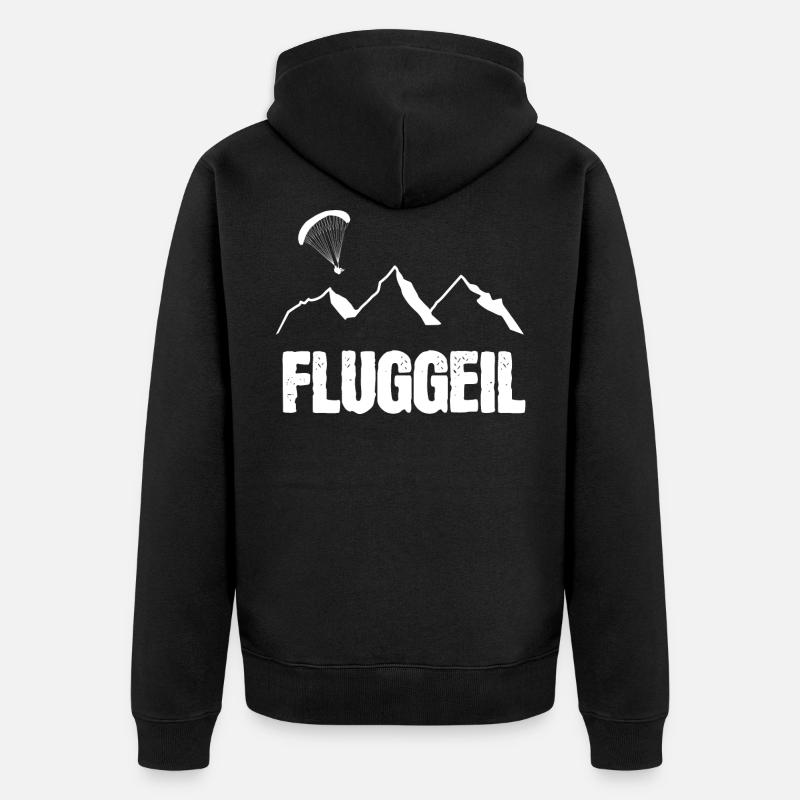 Fluggeil - Unisex Premium Bio Zip Hoodie - Schwarz