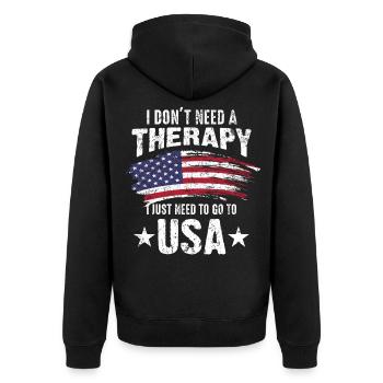 Cadeau drapeau de la nation USA - Veste à capuche bio Premium Unisexe - noir - Dos - Nico (187cm)