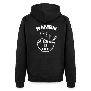 Ramen noodles is life - Unisex Premium Organic Zip Hoodie - black - Back - Nico (187cm)