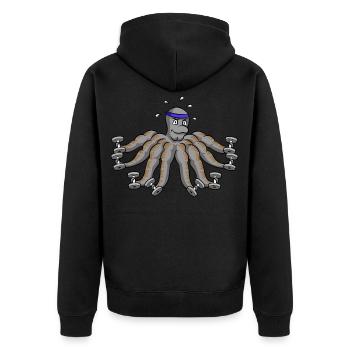 Octopus bodybuilding bodybuilder poulpe - Veste à capuche bio Premium Unisexe - noir - Dos - Nico (187cm)