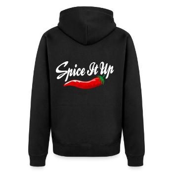 Food Artwork - Unisex Premium Bio Zip Hoodie - Schwarz - Hinten - Nico (187cm)