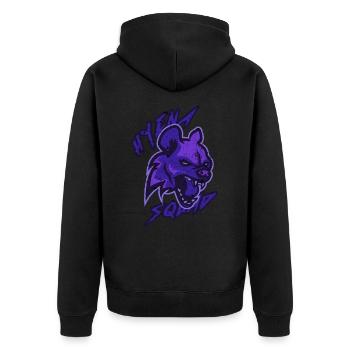 Hyäne Afrika Safari Savanne Geschenk - Unisex Premium Bio Zip Hoodie - Schwarz - Hinten - Nico (187cm)