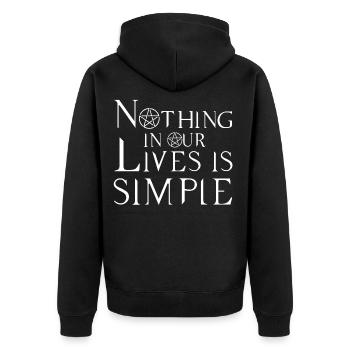 RIEN, CADEAU - Veste à capuche bio Premium Unisexe - noir - Dos - Nico (187cm)