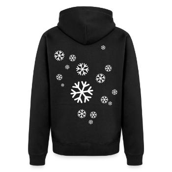 snow - Unisex Premium Organic Zip Hoodie - black - Back - Nico (187cm)