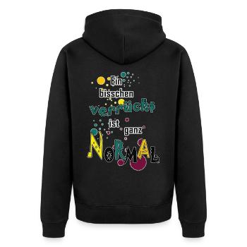 A bit crazy saying | Yolo artwork - Unisex Premium Organic Zip Hoodie - black - Back - Nico (187cm)