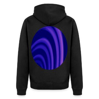 Fractal rings oval - Unisex Premium Organic Zip Hoodie - black - Back - Nico (187cm)