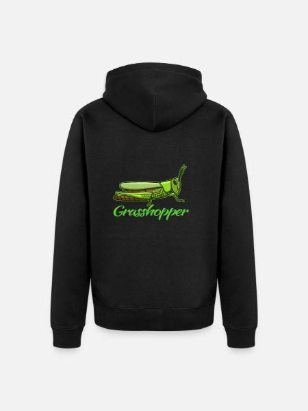 Grasshopper grasshopper animal gift - Unisex Premium Organic Zip Hoodie - black
