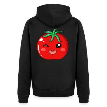Légume Drôle Paradeiser Ketchup Tomate - Veste à capuche bio Premium Unisexe - noir - Dos - Nico (187cm)