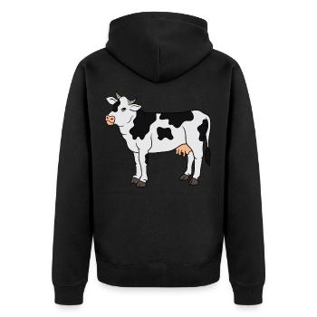 Vache Vaches Farmer Farm Farmer Farmer Gift - Veste à capuche bio Premium Unisexe - noir - Dos - Nico (187cm)