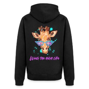 Girafe cool - Veste à capuche bio Premium Unisexe - noir - Dos - Nico (187cm)