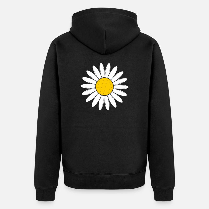 Fleur de marguerite - Veste à capuche bio Premium Unisexe - noir