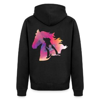 Tee shirt Animaux de compagnie chien chat cheval coloré - Veste à capuche bio Premium Unisexe - noir - Dos - Nico (187cm)