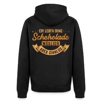 Vie au chocolat - Veste à capuche bio Premium Unisexe - noir - Dos - Nico (187cm)