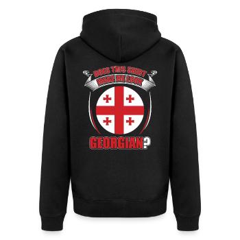 Georgia - Unisex Premium Organic Zip Hoodie - black - Back - Nico (187cm)