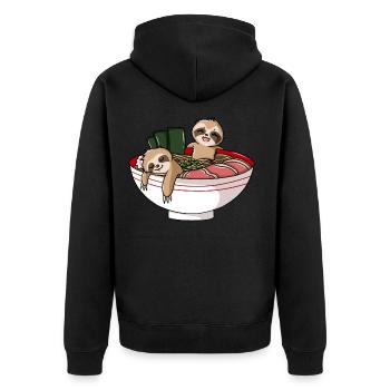 Ramen de nouilles paresseux soupe chinoise soupe de nouilles - Veste à capuche bio Premium Unisexe - noir - Dos - Nico (187cm)