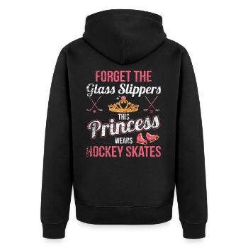 Hockey Princess - Unisex Premium Organic Zip Hoodie - black - Back - Nico (187cm)