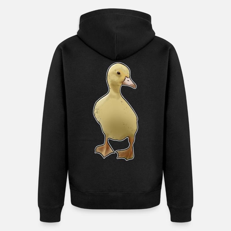 Poussin, mignon, mignon - Veste à capuche bio Premium Unisexe - noir