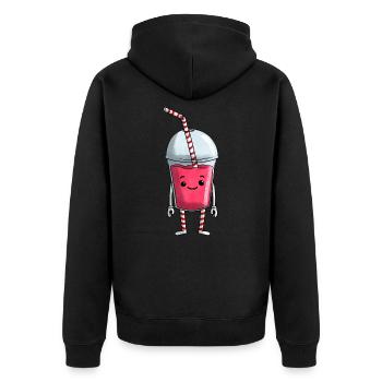 J’aime le milk-shake - Veste à capuche bio Premium Unisexe - noir - Dos - Nico (187cm)