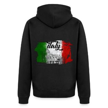 Cadeau voyage pays italie - Veste à capuche bio Premium Unisexe - noir - Dos - Nico (187cm)