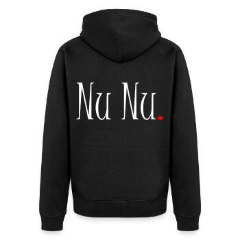 Nu Nu Oberlausitzer Dialekt Akzent Ja Ja Görlitz - Unisex Premium Bio Zip Hoodie - Schwarz - Hinten - Nico (187cm)