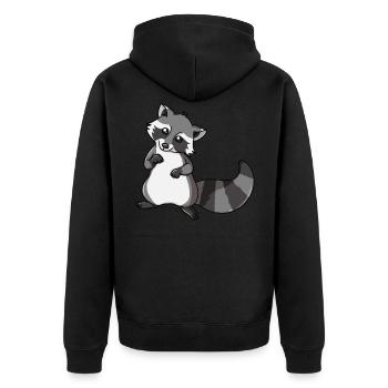 Raton laveur Doux petit ours ours cadeau animal d'amour - Veste à capuche bio Premium Unisexe - noir - Dos - Nico (187cm)