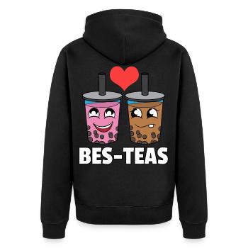 Bubble Tea Pearl Milk Tea Boba Tea Milk Gift - Unisex Premium Organic Zip Hoodie - black - Back - Nico (187cm)