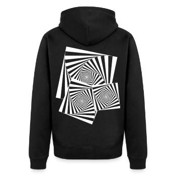 Techno - Unisex Premium Bio Zip Hoodie - Schwarz - Hinten - Nico (187cm)